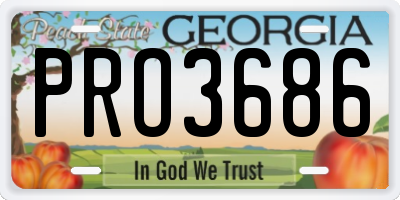 GA license plate PRO3686