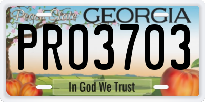 GA license plate PRO3703