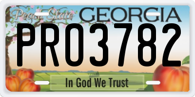 GA license plate PRO3782