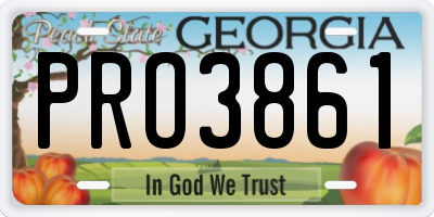 GA license plate PRO3861