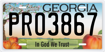 GA license plate PRO3867