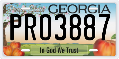 GA license plate PRO3887