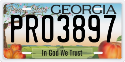 GA license plate PRO3897