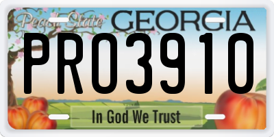 GA license plate PRO3910