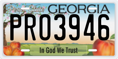 GA license plate PRO3946