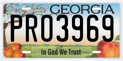 GA license plate PRO3969