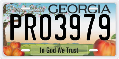 GA license plate PRO3979