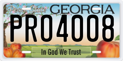 GA license plate PRO4008
