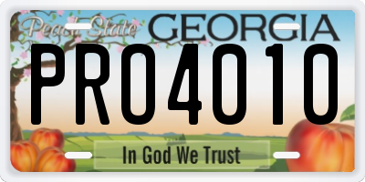 GA license plate PRO4010