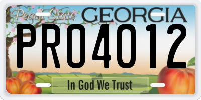 GA license plate PRO4012