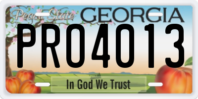 GA license plate PRO4013
