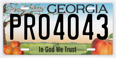 GA license plate PRO4043