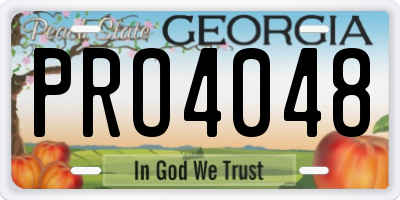 GA license plate PRO4048