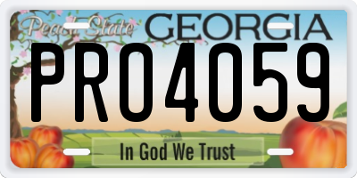 GA license plate PRO4059