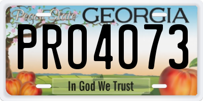GA license plate PRO4073