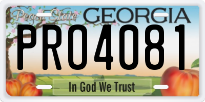 GA license plate PRO4081