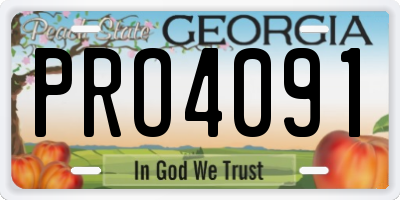 GA license plate PRO4091