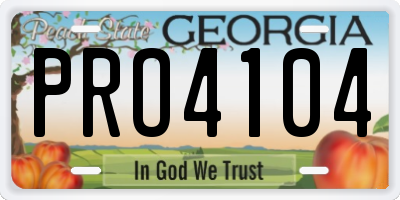 GA license plate PRO4104