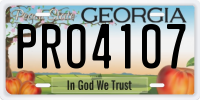 GA license plate PRO4107