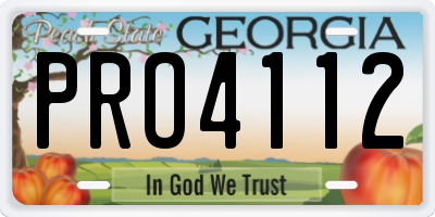 GA license plate PRO4112