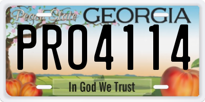 GA license plate PRO4114