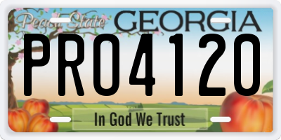 GA license plate PRO4120