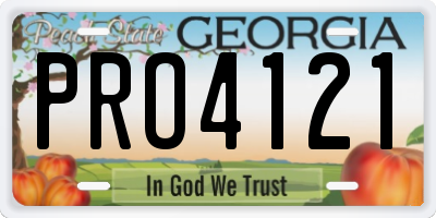 GA license plate PRO4121