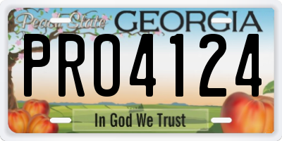 GA license plate PRO4124