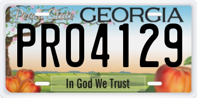 GA license plate PRO4129