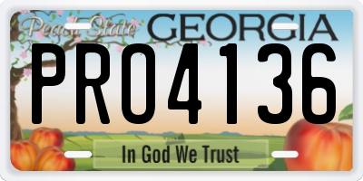 GA license plate PRO4136