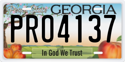 GA license plate PRO4137