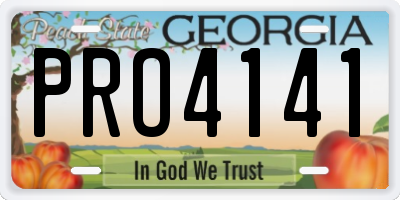 GA license plate PRO4141