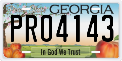 GA license plate PRO4143
