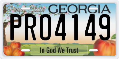 GA license plate PRO4149