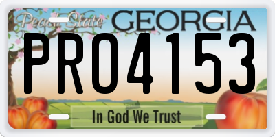 GA license plate PRO4153
