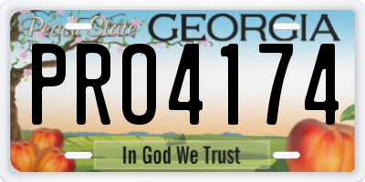 GA license plate PRO4174