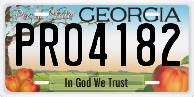 GA license plate PRO4182