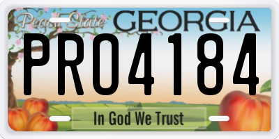 GA license plate PRO4184