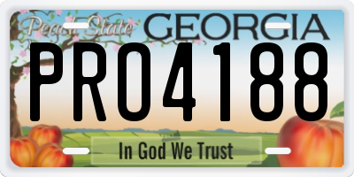 GA license plate PRO4188