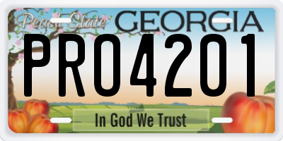 GA license plate PRO4201