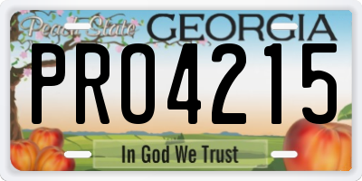GA license plate PRO4215