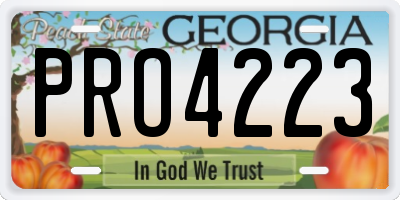 GA license plate PRO4223