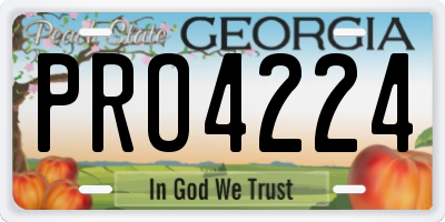 GA license plate PRO4224