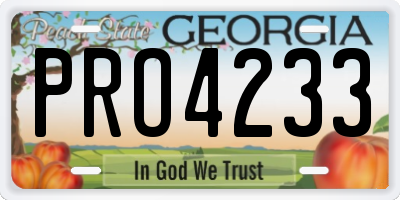 GA license plate PRO4233