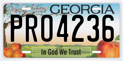 GA license plate PRO4236