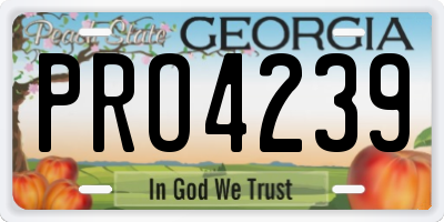GA license plate PRO4239