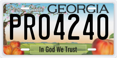 GA license plate PRO4240