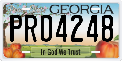 GA license plate PRO4248