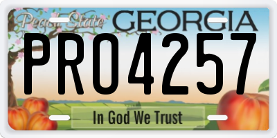 GA license plate PRO4257