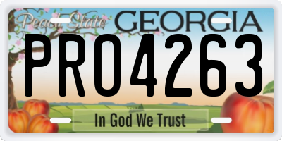 GA license plate PRO4263